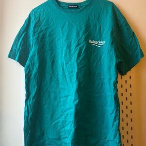 Balenciaga Men's Teal Short Sleeve Tee